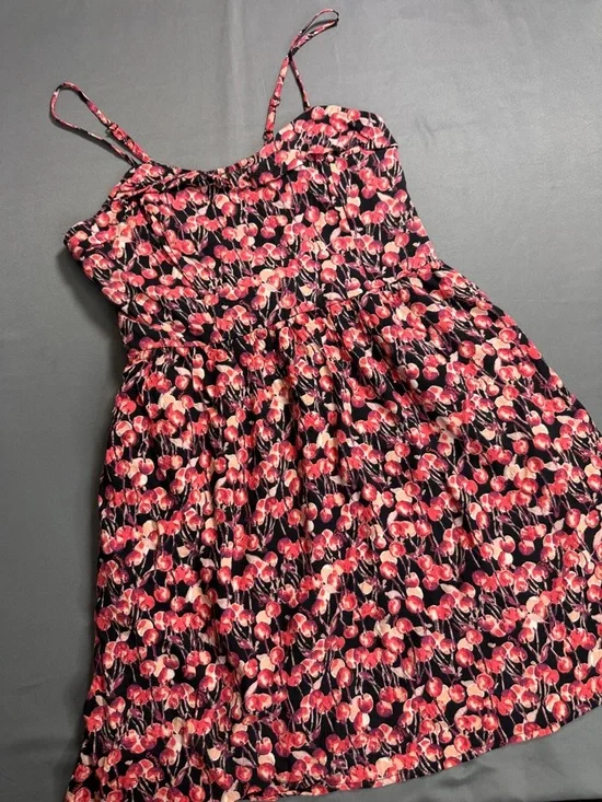 LC Lauren Conrad Black Dress with Pink Floral Straps Size 10 - Picture 1 of 10